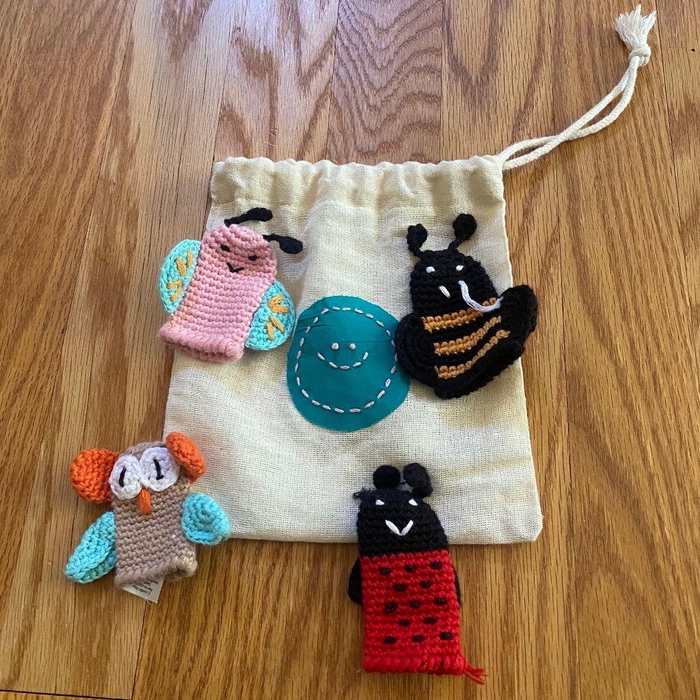 Handmade Organic Cotton Finger Puppets by Cuddoll